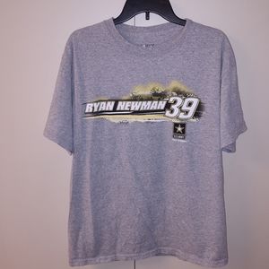 NASCAR Ryan Newman US Army T-shirt Large 2011 Gray Stuart Haas Car Racing Shirt